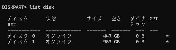 list disk